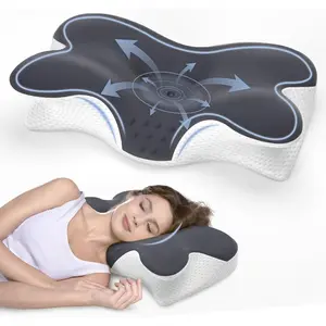Cervical Neck Pillow for Neck Pain Relief,Memory Foam Neck Support Pillow for Sleeping Ergonomic Side Sleeper Pillow