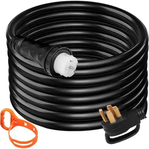 Father's Day Gift VEVOR 25 FT 50 Amp Generator Extension Cord NEMA N14-50P & SS2-50R & CS6364, STW 6/3 + 8/1 AWG 125V 250V Generator Power Cord Twist Lock Connectors