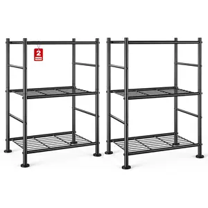 Metal Wire Shelving Adjustable Feet Slim Storage Rack for Laundry Room Kitchen Garage Organization