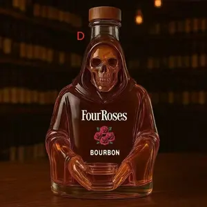 Grim Reaper Whiskey Decanter 320ML, Spooky Glass Bottle for Jack Daniel's & Bourbon, Unique Halloween Gift Idea, Perfect for Spirits Enthusiasts