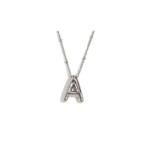 Silver Bubble Letter Necklace