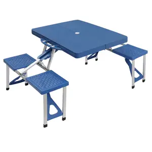 Siamese Folding Tables and Chairs-Plastic PS Thickening