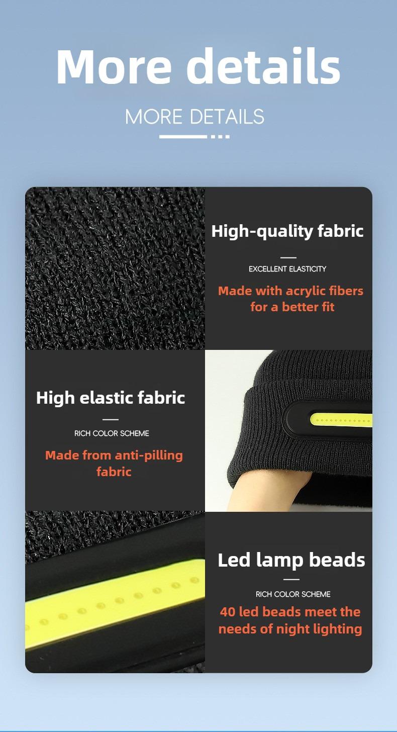Bluetooth LED Woolen Hat – USB Rechargeable Unisex Winter Hat with Lights for Men, Women & Teens, Perfect Christmas & Birthday Gift, Stocking Stuffer – Black usb-c fast charging