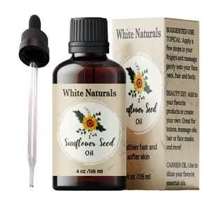 Sunflower Seed Oil, Organic & Pure, Cold-Pressed, Moisturizing & Nourishing Dry Skin, Hair, Body Oil, Natural Sunflower Carrier Oil for Massage, Aromatherapy  & Essential Oils Mixing, 4 fl oz