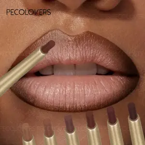 1PC Matte Natural Wood Lip liner Pen Lip Crayon Waterproof Long Lasting Lipstick Pencil Contour Matte Lady Charming Women's Makeup Tool