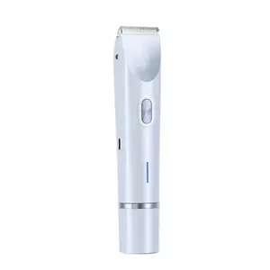 Mpotmiy Bikini Trimmer for Women, 2-in-1 Dual Head Electric Razor, Wet Dry Waterproof Painless Pubic Hair Trimmer for Intimate Area Body, Rechargeable Blue