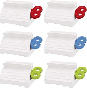 Toothpaste Squeezer Tool – 6 Pack Tube Roller Clips & Winder for Toothpaste, Cream & Gel Tubes, Bathroom Organizer