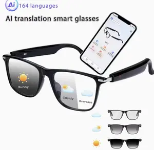 AI Smart Glasses 164 Languages Translation Touch Control Voice Assistant Noise Reduction Hands-Free Calling for Everyday Use