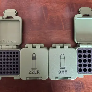 Mini Ammo Cases for 9mm & 22LR Ammo Storage - Lightweight Compact Design Holds 25 Rounds of 9mm; 22LR in 25/36/49 Round Cases - Secure EDC Carry Solution