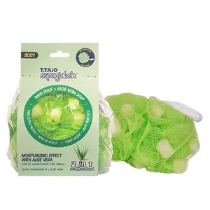️T.TAiO Esponjabon Bath Pouf with Integrated Pieces of Aloe Vera Soap