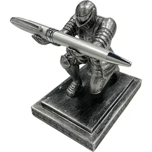 Executive Knight Pen Holder with a Pen Personalized Desk Accessories Decor  Office Cool Pen Stand Iron