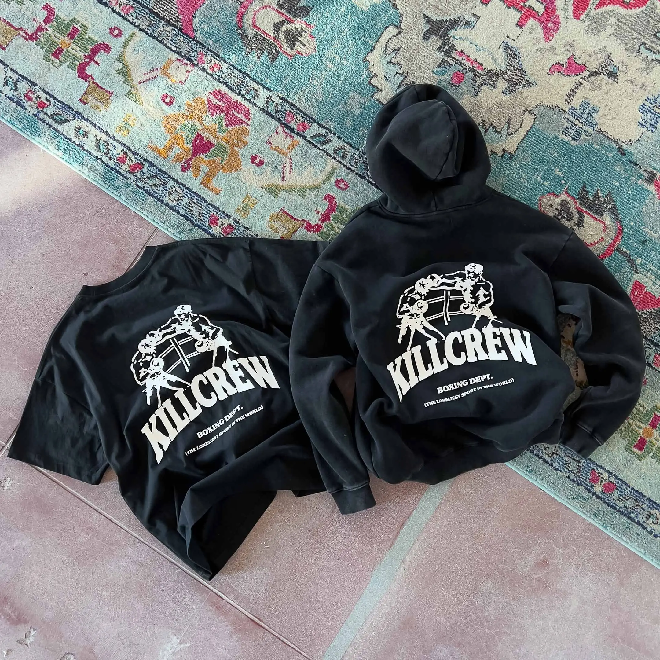Kill Crew Boxing Dept. Relaxed Fit Tees and Oversized Lux Hoodies