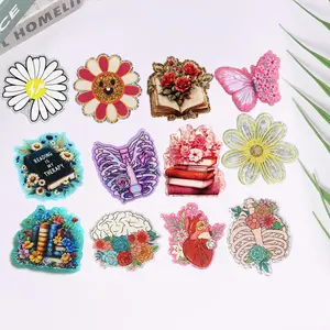 Mix 30pcs Various Flower Glitter Acrylic Flatbacks of Glitter Resin and Acrylic, Suitable for Projects, Badge Reels, and Hair Additions Holiday Gifts, and Reward Presents