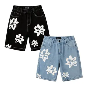 GINGTTO Men's Multi Pack Baggy Stretch Denim Shorts Fashion Straight Comfort Flex Waist Hip Hop Shorts Classic Street Style Jeans