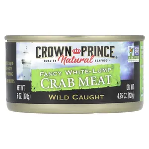 Crown Prince Natural Fancy White-Lump Crab Meat, Wild Caught, 6 oz (170 g)