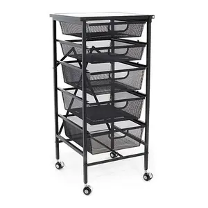 Origami 5-Drawer Cart with Wooden Top