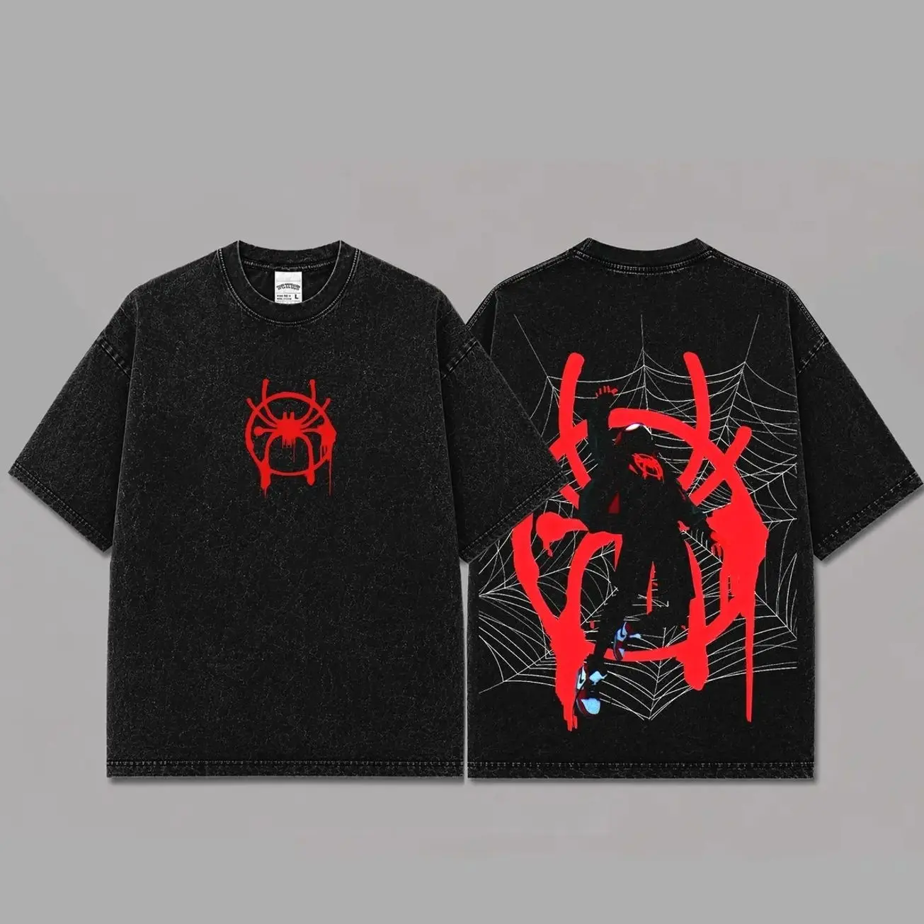 Ver 2 Prowler Miles Inspired Oversized Black Graphic T-Shirt, Vintage Movie Actor Fan Tee, The Prowler Shirt, Y2K Comic Style Streetwear Top, Black Cotton Unisex Tee, Retro Superhero Inspired Shirt, Gift for Movie Fans ATW