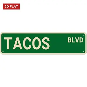 Tacos BLVD Street Sign,  Decor   Gift, Funny Wall Decor for Home/Garden/Kitchen, Quality Metal Signs 16x4 Inch