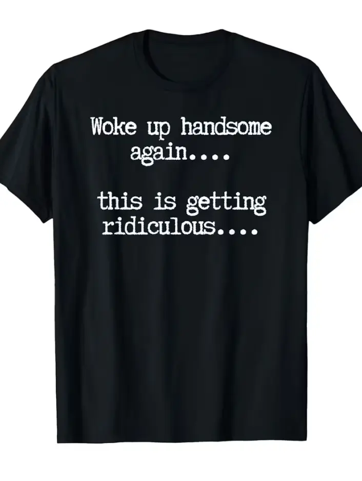 [Parties, Dates, Office] Men's T-Shirt, Black Fun Trendy T-Shirt, Regular Fit, Summer Short Sleeve, All-Season T-Shirt, Washable, Heavyweight,Suitable Parties, Dates, and Office Settings, Humorous Top, PLUS SIZE