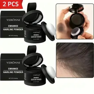 2 Packs Hairline Powder, Waterproof, Sweatproof, Safe Formula with Mirror & Sponge, Instantly Conceals Hair Loss & Natural Finish Root Touch Up for Men & Women, Hair Coloring & Daily Hair Care Routine