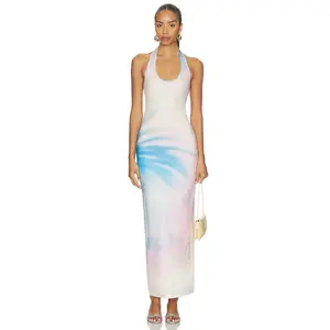 Kulani Kinis Halter Maxi Dress in Salt Breeze