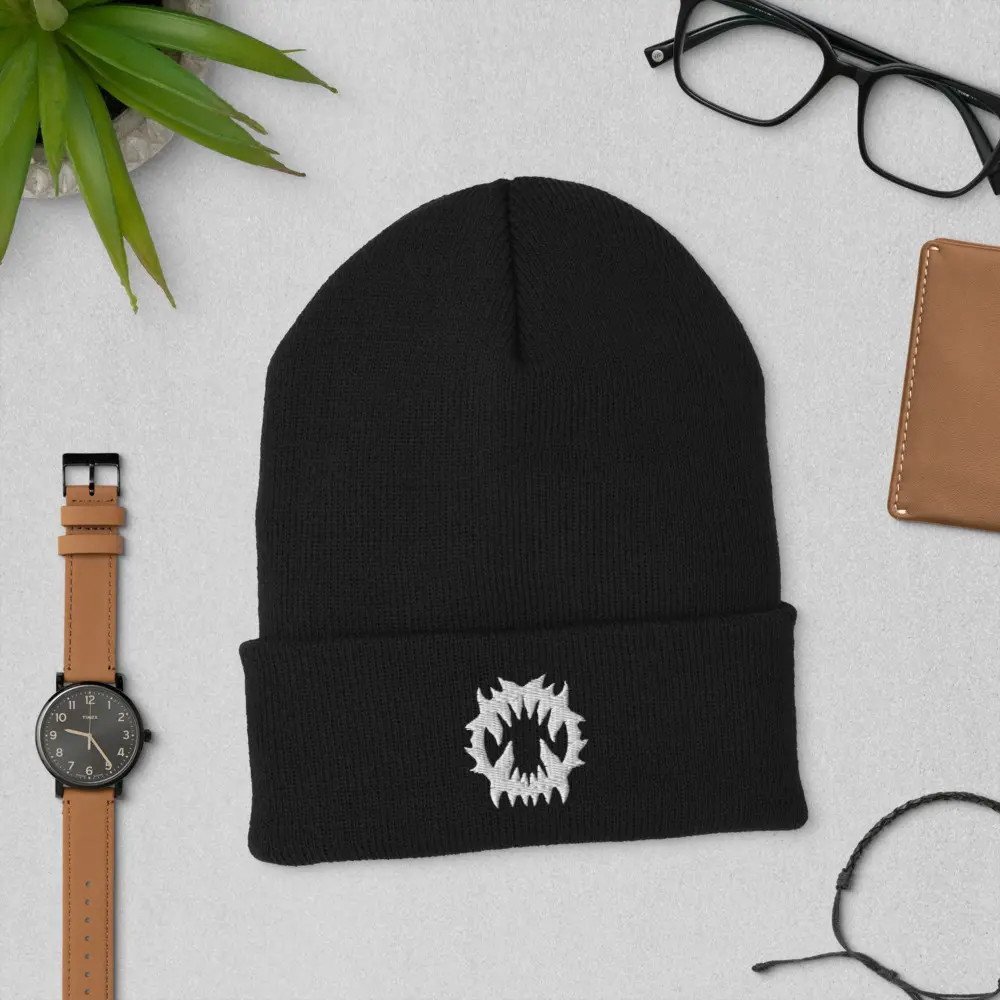 Warhammer 40K World Eater Beanie 12" Unisex Hypoallergenic Hand Washable Black with White Logo