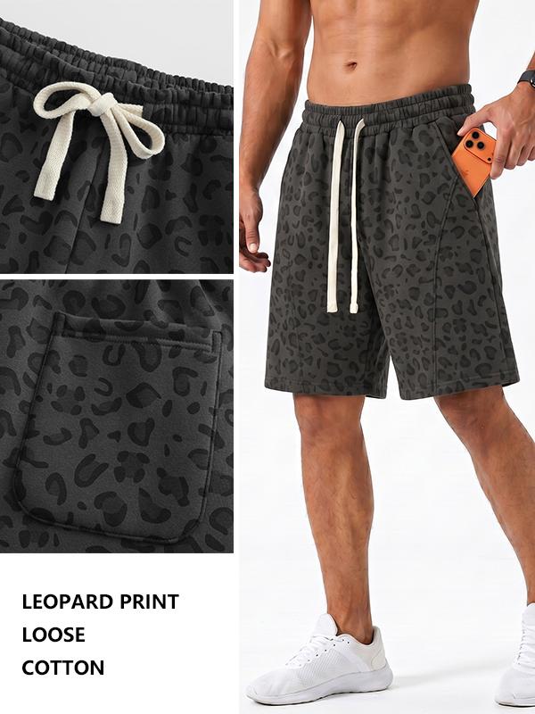Men's Cotton Blend Sweat Shorts Casual Athletic Lounge Shorts with Pockets, Leopard Print & Acid Wash Loose Fit Drawstring Gym Shorts for Summer Workout Men's Cotton Blend Sweat Shorts Casual Athletic Lounge Shorts with Pockets, Leopard Print & Acid Wash Loose Fit Drawstring Gym Shorts for Summer Workout