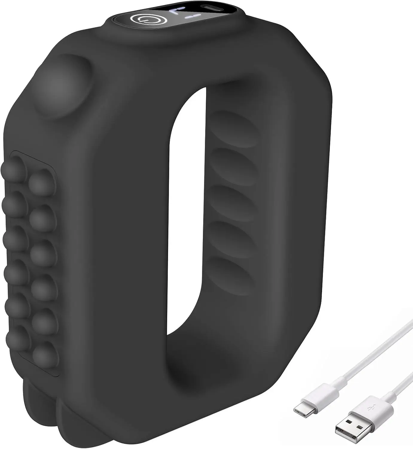 Cordless Wearable Massage Device with Adjustable Strap, 3 Massage Modes, 6 Intensity Levels, USB Rechargeable Portable Massager for Neck, Back, Waist, Arms & Legs