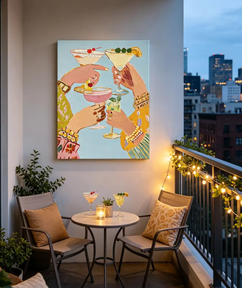 Cocktail Bar Wall Art Print - Stylish Preppy Girls Night Out Martini Art, Unique Decor, Chic Decor, Aesthetic Home Wall Accent
