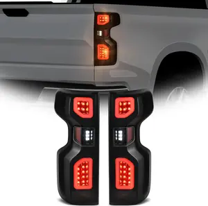 YITAMOTOR LED Rear Tail Lights Brake Lamp Compatible with 2019-2023 Chevy Silverado 1500/2022 Chevy Silverado 1500 LTD Tail Lamp Smoked Taillights, Driver and Passenger Side