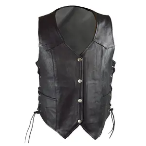Vance Leathers Womens Black Lady Biker Leather Motorcycle Vest