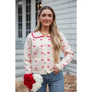 FINAL SALE - Cupid’s Crush Heart Sweater Cardigan