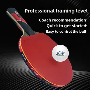 High Elasticity Table Tennis Racket Set, Long Handle Short Blade Design, Ideal for School Club Coaching Use, Single Piece Carbon Material