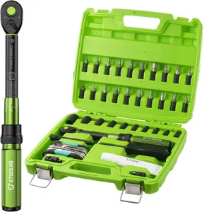 【FixPro】52Pcs Tool Set, Car Repair Machinery Tools, Household Machinery Tools, Car and Bicycle Repair Tools,1/4" Drive Torque Wrench Set, 10-230 lbf-in (1-25.9 N·m) ±3% Accuracy, 72 Tooth Click Torque Wrench Kit,Gift for Dad