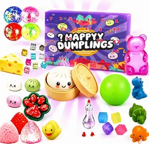 24pcs Squishy Advent Calendar,24 Days Mystery Countdown Squishy Calendar,Dumpling Squishy Mystery Box for Stress Relief,Sensory Fidget Toy for Adult,Anxiety Relief Hand Relax Gifts(Green)