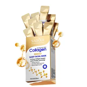 【4mIX20pcs/box 】 Collagen Face Mask, Skincare with Collagen Components, Moisturizing and Hydrating, Deep Hydration Tightening, Smooth, Gentle, Non-Irritating Facial Light Beige Formula, Portable Travel Pack