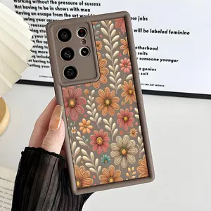 Vintage Floral Pattern Phone Case, Enhanced Camera Protection, Shockproof Skin-Friendly Touch Soft Cover for Samsung Galaxy S22 S23 S24 S25 S26 Ultra Plus FE A13 A14 A15 A16 A17 A33 A34 A35 A36 A52 A53 A54 Note20Ultra