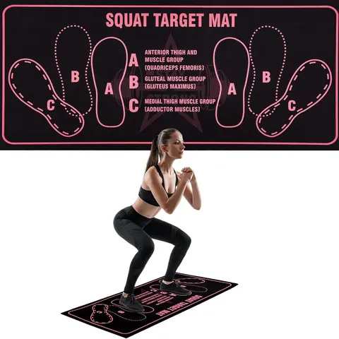 Anti-Slip Squat Pad Set - Compact, Foldable Saves Gym Space, Durable Training Mat Tiles, Unisex Home-Gym Fitness Accessories for Gymnastics, All Training Levels Workout Use