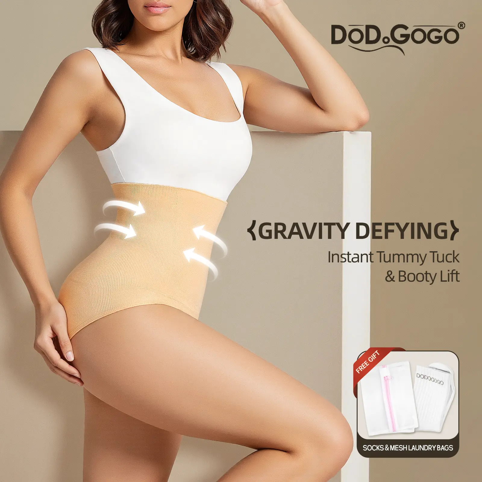 DODOGOGO Tummy Control Shapewear  High Waisted Shaping Underwear Seamless Body Shaper Panties