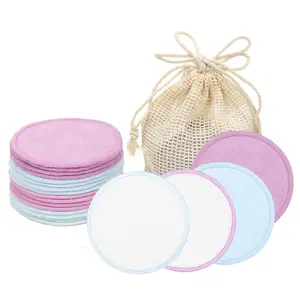 Reusable Makeup Remover Pads + Storage Cloth Bag, Suitable for All Skin Types, Gentle, Face Washing, Cleansing, Removing Makeup