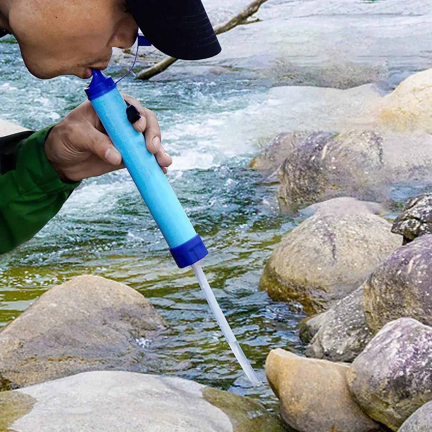 Outdoor Water Filter, Emergency Survival Water Purifier, Portable Water Filter for Camping, Hiking, Climbing, Backpacking