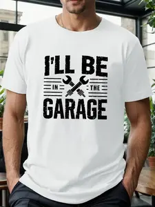 [Summer Graphic Tee] Big & Tall Men's Summer T-Shirt - Casual Graphic Print, Short Sleeve, Round Neck Tee in Polyester - Machine Washable, PLUS SIZE