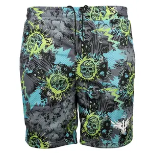 PUMA Mens Melo Blue Hive Graphic Shorts Casual Bottoms Casual - Blue, Green, Grey