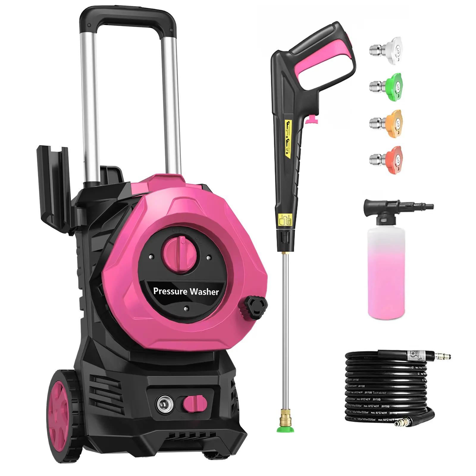 5350PSI MAX Max Household All-Scenario Electric Pressure Washer, 2.5 GPM Power Washer with 25 Feet Hose,4 Quick Connect Nozzles,Foam Cannon, Power Cord, Car Wash Machine, Cleaning for car wash, garden,driveway,home,fence,boat,shed,house exterior