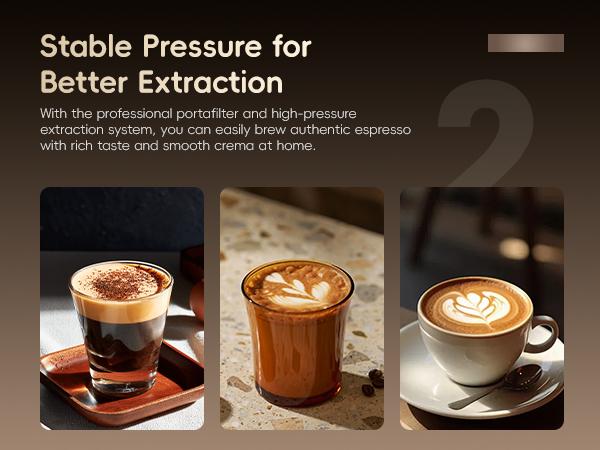 ecozy 2-in-1 Espresso Machine - LED Touch Screen, 20 Bar Pump, Home Coffee Bar, All in One with Drip Coffee, Hot Water and Milk Frother,  Stainless Steel Coffee Maker, Brezzano Core Series Coffee Machine for Cappuccino, Latte, Americano, tiktokshopsp summ