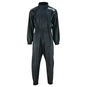INTAN Full Body Waterproof Rain Suit Lightweight Windproof One Piece Overall Taffeta Rubber Coated Rainwear Men & Women (3X-Large)