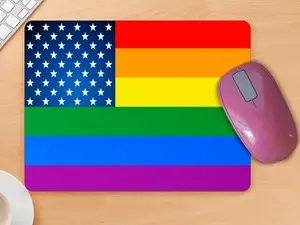 Pride Mouse Pad with LGBTQ American-Pride Flag Design Gay Pride Rainbow Flag for Desktop Accessories