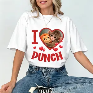 I Love Punch Shirt, Punch The Baby Monkey Graphic Unisex T-Shirt