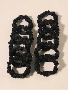 10pcs Pure Color Satin Hair Ties Set, Daily Wear Simple Yet Elegant, Stylish Hair Accessories for Women, Ponytail Hairstyle