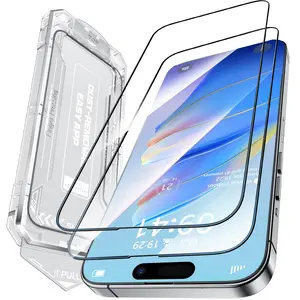 [Limited-Time Clearance] PuyaTeya 2PCS Phone Screen Protector Unbreak Top 9H+ Glass for iPhone, Screen Protector 12FT Military Armor Shatterproof Longest Durable 1:1 Full-Coverage Tempered Glass Auto-Align Fit Bubble-free